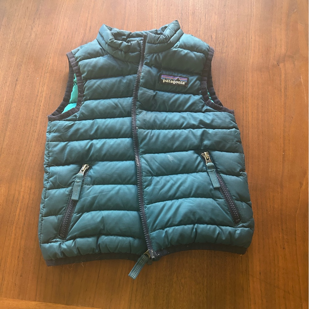 Patagonia blue puffer Vest 12-18 months